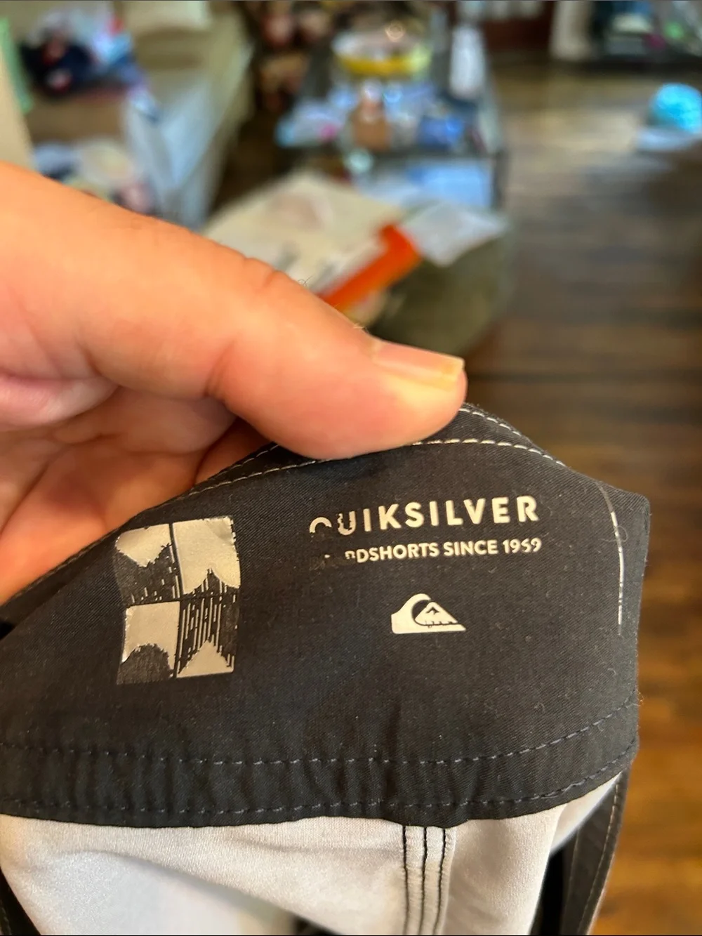 Quiksilver Men’s Navy Mint Gray Colorblock Board Shorts